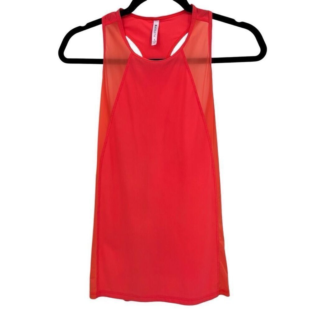 ATHLETA Racerback Nylon & Mesh Tank Orange‎ Women's Size Small